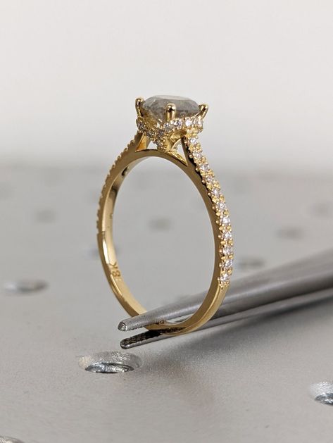 Vintage Hidden Halo Salt and Pepper Diamond Engagement Ring, Pave Accent Stack Ring, 14K Gold Ring for Women, Half Eternity Diamond Ring - Etsy High Setting Engagement Ring, Gold Hidden Halo Engagement Ring, Engagement Ring Pave, Pepper Diamond Engagement Ring, Gold Band Wedding Ring, Eternity Diamond Ring, Gold Ring For Women, Diamond Rings With Price, Cute Engagement Rings