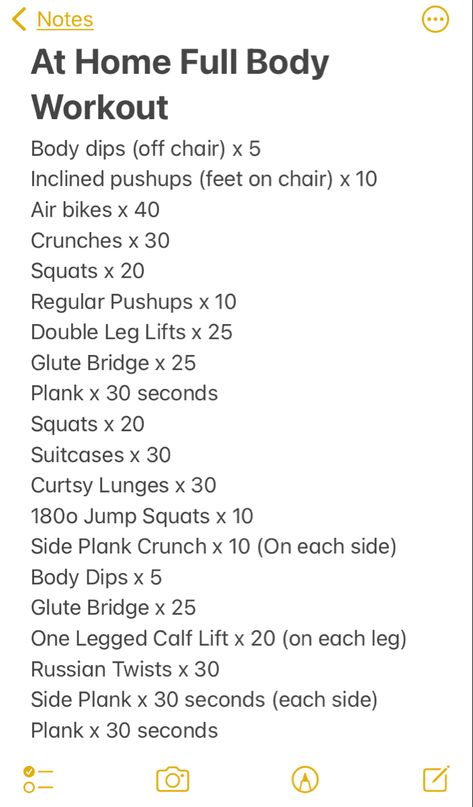 All you need is a chair. Questions in the comments. Work hard Workout Notes, Side Plank Crunch, Workout Board, Full Body Workout At Home, Body Workout At Home, Side Plank, Russian Twist, Glute Bridge, Hard Workout