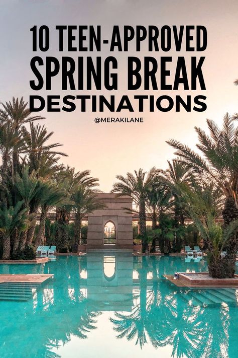 10 Spring Break Ideas for Families with Teens | Embarking on a family vacation with teenagers in tow can be fun and frightening, lol. They aren't quite old enough to travel with their friends, but also want a little freedom and independence. In this post, we have tons of tips for you -- things to consider when booking a vacation with teens, tips to get teens excited at the idea of a family getaway, and our favorite inexpensive yet fun ideas that fit any budget and family size. Spring Break Ideas With Friends, Vacation With Kids Aesthetic, Spring Break Places To Go, Best Spring Break Vacations With Teens, Best Family Spring Break Vacations, Spring Break Ideas For Teens, Cheap Spring Break Destinations, Spring Break Family Destinations, Spring Break Girls Trip