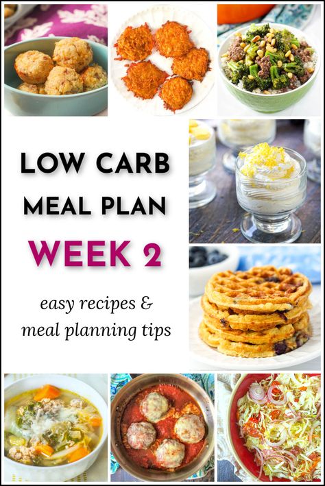 collage of keto recipes with text Easy Low Carb Meal Plan, Low Carb Diet Meal Plan, Protein Meal Plan, Meal Plan Week, Low Carb Menus, Breakfast Low Carb, Low Carb Meal Prep, Low Carb Meal, Low Carb Meal Plan