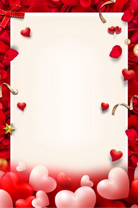 Red Rose Love Heart 520 Valentines Day Poster Background Love Frame Design, Backgrounds For Posters, Frame Love, Valentines Day Love, Love Card Design, Lovely Background, Valentine Day Background, Valentine Backgrounds, Heart Valentines