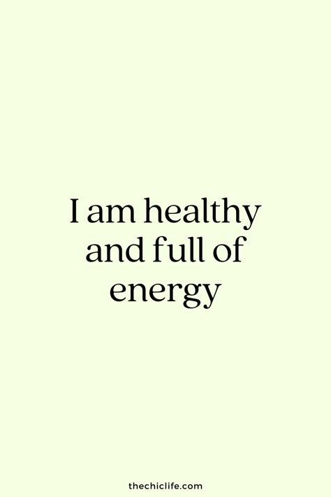 Healthy Affirmations, I Am Healthy, Affirmation Board, Healthy Quotes, Health Affirmations, Manifesting Vision Board, Energy Quotes, Full Of Energy, Vision Board Affirmations