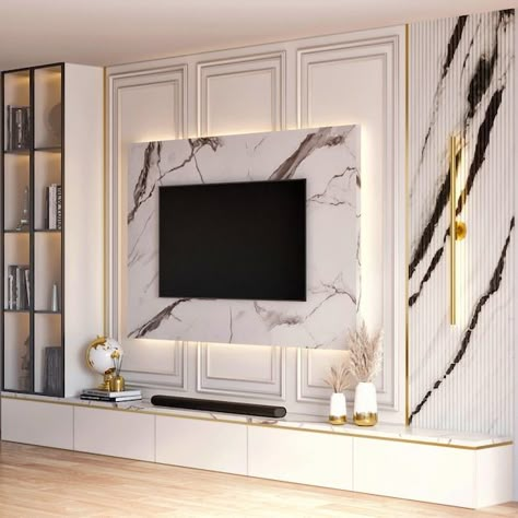 Classic Tv Wall, Luxury Tv Wall, Lcd Unit, Lcd Wall, Led Unit, Modern Tv Room, Unit Interior Design, Tv Unit Interior, Tv Unit Design Modern