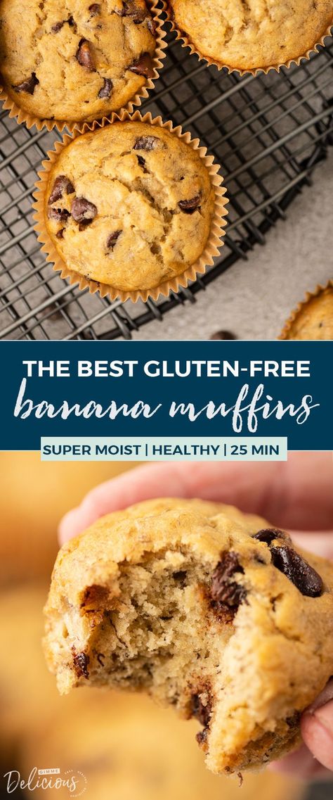 Banana Muffins Recipe, Gluten Free Banana Muffins, Cookies Gluten Free, Gluten Free Banana Bread, Gluten Free Banana, Gluten Free Muffins, Gluten Free Dairy Free Recipes, Gluten Free Sweets, Gluten Free Pizza