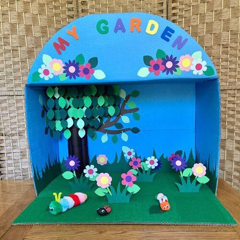 Craft Projects for Beginners | Hobbycraft Crafting Room Ideas, Diorama Kids, Junk Modelling, Room Ideas Design, Garden Crafts For Kids, Crafting Room, Cardboard Box Crafts, Diy Paper Flowers, Easter Garden