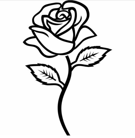 Beautiful Rose Drawing, Rose Outline, Rose Coloring Pages, Black And White Roses, Idee Cricut, Realistic Rose, Rose Clipart, Free Coloring Pages For Kids, Spring Coloring Pages