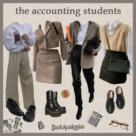 Account Student Aesthetic, Business Students Outfits, Journalist Outfits Women, Big 4 Accounting Firms Outfit, Accounting Degree Aesthetic, Accounting Student Outfit, Accountant Aesthetic Outfit, Women In Accounting, Business Major Outfits