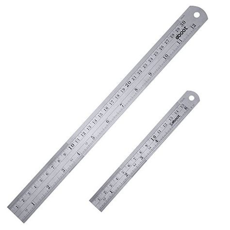 eBoot Stainless Steel Ruler 12 Inch + 6 Inch Metal Rule Kit with Conversion Table Fashion Degree, Mm Ruler, Architecture Materials, Bullet Journal Supplies, Ruler Set, Math Materials, Inch Ruler, Conversion Table, S Cake