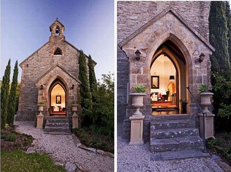 It is an old, sandstone church, one of the two nineteenth century churches in Houghton that was completed in 1877 and became a landmark for the local community.In 1977 it was converted into a family home. It has 2355 square meters of land and it is surrounded by a wonderful landscape. Church Conversions, Modern Church, Unusual Homes, Old Churches, Country Church, Dining Room Chairs Modern, Old Church, To Infinity And Beyond, My Dream Home