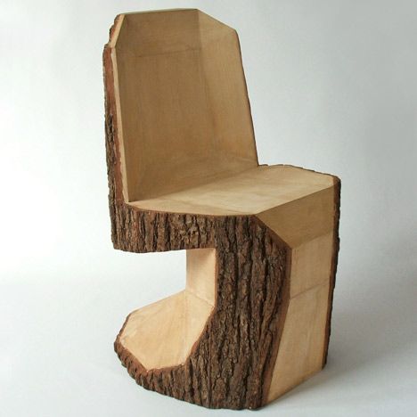 log chair Log Chairs, Panton Chair, Log Furniture, Contemporary Dining Chairs, Chaise Design, Into The Woods, Diy Chair, Modern Dining Chairs, Wooden Chair