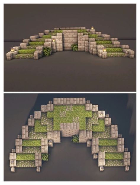 Minecraft Bed Rooms, Minecraft Mountain Base Entrance, Victorian Homes Minecraft, Whimsical Minecraft House Tutorial, Minecraft Circle Window, Minecraft Geode, Minecraft Library Ideas Exterior, Whimsical Minecraft House, Minecraft Spawn Point Ideas