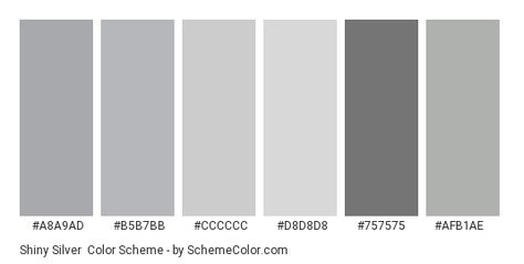 Color scheme palette image Grey Color Pallets, Sonic Silver, Silver Sonic, Silver Color Palette, Brand Colour Schemes, Hexadecimal Color, Silver Color Scheme, Monochromatic Color Palette, Grey Palette