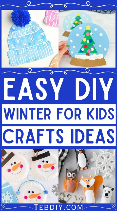 12 Easy Winter Crafts For Kids and Adults Simple Art Projects For Preschoolers, Elementary School Arts And Crafts, Easy Arts And Crafts For Kids January, Winter Camp Crafts, Non Denominational Holiday Crafts Kids, Winter Crafts For Kids Elementary School, Snow Craft For Kindergarten, Easy Homeschool Crafts, Winter Crafts For Second Grade