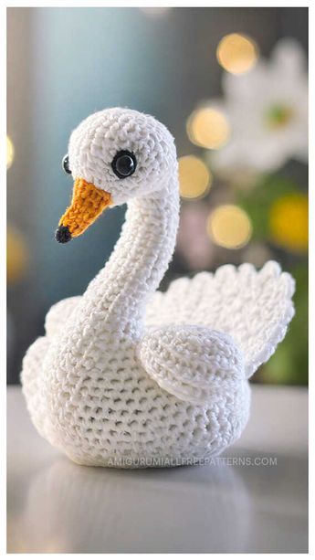 Amigurumi Swan Crochet Free Pattern Crochet Swan Pattern, Crochet Swan Free Pattern, Amigurumi Free Pattern Doll, Swan Sewing Pattern, Arigumi Crochet Amigurumi, Bird Crochet Pattern Free, Free Crochet Patterns To Print, Free Crochet Animal Patterns, Swan Crochet