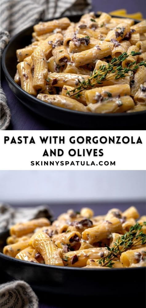 Olive Pasta Recipes, Black Olives Recipes, Olive Pasta, Gorgonzola Pasta, Pasta With Olives, Pasta Ideas, Cream Sauce Pasta, Fall Veggies, Creamy Pasta Sauce