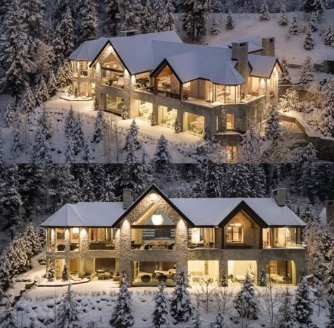 House In The Snow, Mountain Mansion, Mountain Property, Winter Lodge, Alpine Chalet, Ski House, Luxury Ski, Winter Cabin, Colorado Mountain