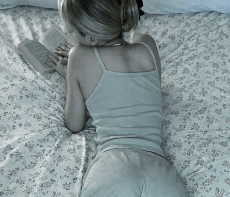 A Book, A Woman, Reading, Bed, Pink