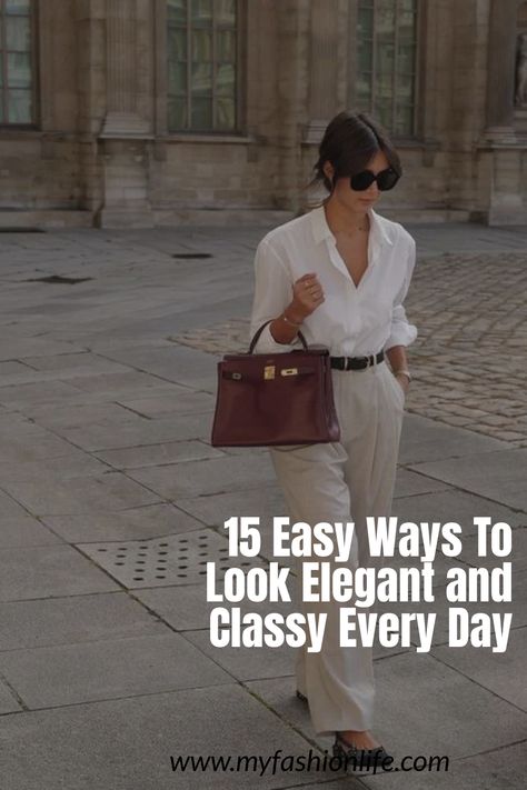 How to look elegant and classy Minimal Classic Wardrobe, Outfits For Confidence, Summer Outfits Elegant Casual, How To Look French Woman, What Is Classic Style, Minimalistic Elegant Style, Classy Attire For Women, Timeless And Classy Outfits, Simple Minimalist Outfits