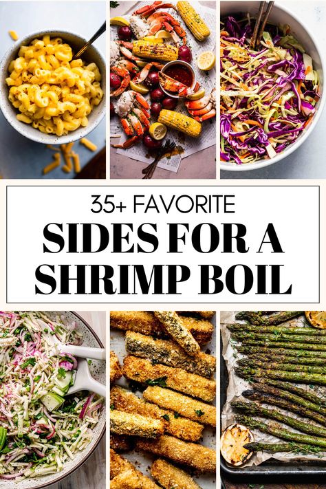 Wondering what the best side dishes for a seafood boil are? I've got you covered with this handy guide of delicious shrimp boil sides. Lobster Boil Side Dishes, Shrimp Boil Menu Ideas, Sides For A Crawfish Boil, Ingredients For Seafood Boil, Side Dishes For Crab Boil, Sides For A Seafood Boil, Crab Boil Sides Dishes, Low Country Boil Sides Dishes, Low Country Boil Side Dishes