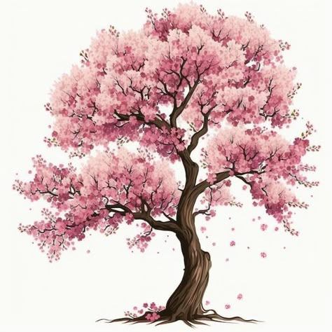 Sakura Painting, Cherry Blossom Drawing, Boho Art Painting, Sakura Trees, Cherry Blossom Painting, Japanese Tree, Sakura Art, Tree Sketches, Sakura Tree