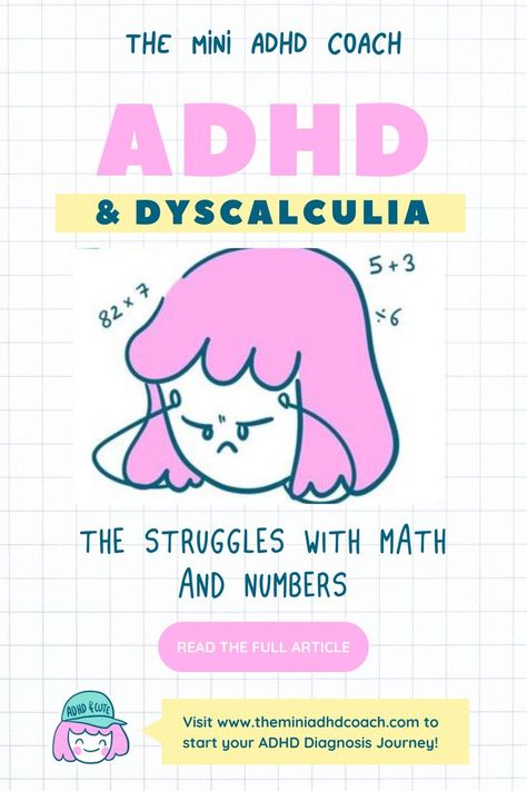 ADHD & Dyscalculia: The Struggles with Math and Numbers Dyscalculia Activities, Dyscalculia Symptoms, Dyscalculia Strategies, Touch Math, Learning Disorder, Math Tutorials, Math Learning, Math Challenge, Working Memory