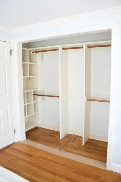 7 Tips to Make Your Small Closet Feel Twice as Big - The Organized Mom Closet Small Bedroom, Bedroom Closet Doors, Bedroom Closet Storage, Closet Planning, Closet Design Layout, Organization Closet, Closet Renovation, Closet Layout, Small Closets