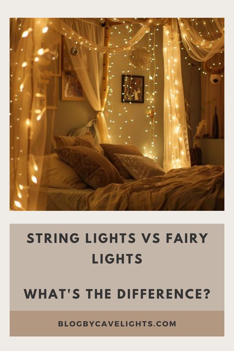 Add a cozy glow to your indoor sanctuary using string lighting indoors or fairy lights. Not sure which to choose? Click for inspiration and ideas that shine! Ways To Hang Fairy Lights Bedroom, Four Poster Bed Ideas Fairy Lights, Fairy Lights Over Bed, Fairy Light Ideas Bedroom, Four Poster Bed Fairy Lights, String Lights In Bedroom, Curtain Lights Ideas, Fairy Lights Over Tapestry, Fairy Lights Living Room