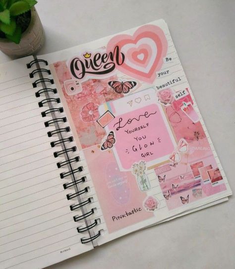 Journal ideas,pink journal. Aesthetic Diaries Ideas, Journal Diary Decoration, Line Diary Ideas, Pink Theme Journal Ideas, Creative Dairy Writing Ideas, Ideas For Decorating Diary, Aesthetic Journal Drawing Ideas, Pink Bujo Ideas, Pink Art Journal Pages