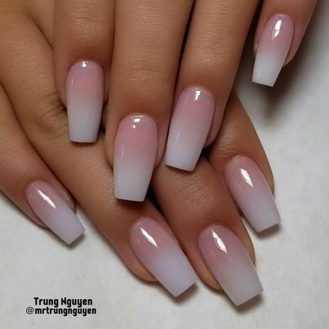 French Fade, Ombre Acrylic, Unghie Sfumate, Ombre Acrylic Nails, Purple Nail, White Ombre, Nail Art Wedding, Pink Nail, Nails Coffin