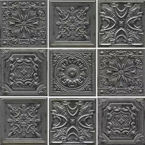 Tin 8" x 8" x 3/16" | MLW Surfaces Plaster Tiles, Hauz Khas, Artisan Tiles, Tin Tiles, The Industrial Revolution, Industrial Revolution, The Victorian Era, History Design, Porcelain Tile