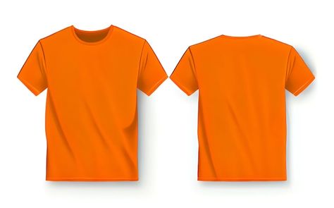 Photo orange tshirt mock up front and ba... | Premium Photo #Freepik #photo #dress-shirt #orange-t-shirt #shirt #tshirt Orange T Shirt Design, Tshirt Design Template, Mockup Camisa, Mock Up T Shirt, Orange Tshirt, Photo Orange, Photo Dress, Kaos Oblong, Back Message