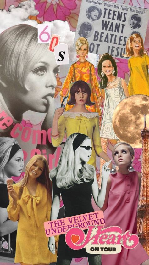 the sixties #aesthetic #moodboard #collage #60s #retro #vintage #groovy #myfirstshuffle #twiggie 1960s Aesthetic Wallpaper, 60s Aesthetic Wallpaper, 1960’s Aesthetic, Sixties Aesthetic, 1960s Aesthetic, 60s Wallpaper, 60s Vibes, 60s Aesthetic, 60s Party