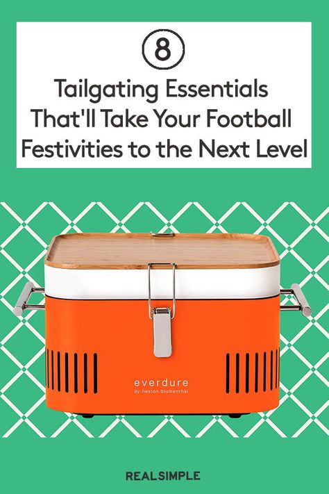 8 Tailgating Essentials That'll Take Your Pregame Festivities to the Next Level | Start football season right this year with these game day essentials! These must-have tailgating products will help you stay organized and enjoy your time with friends and family. #realsimple  #fall  #football #realsimple  #gamedayessentials Tailgating Essentials, Tailgate Grilling, Tailgate Essentials, Bleacher Seating, Portable Charcoal Grill, Heston Blumenthal, Time With Friends, Fall Football, Melamine Dinner Plates