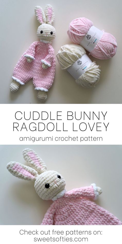 Crochet Lovey Free Pattern, Crocheted Bunny, Lovey Pattern, Crochet Lovey, Crochet Bunny Pattern, Easter Crochet Patterns, Crochet Baby Toys, Crochet Rabbit, Crochet Animals Free Patterns