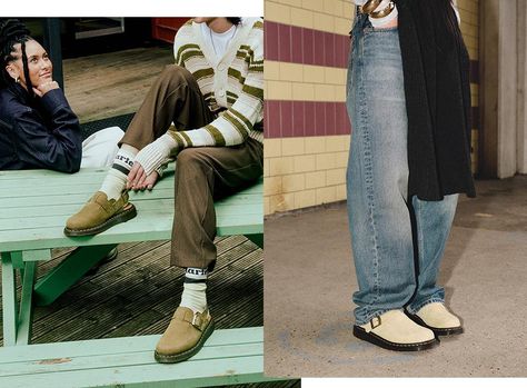 How To Style Mules: ZebZag, Carlson & Jorge Outfit Ideas Dr Martens Carlson Mule, Slingback Mules Outfit, Dr Martens Zebzag Mule Outfit, Dr Martens Mule Outfit, Dr Martin Clogs Outfit, Doc Mules Outfit, Doc Martin Clog Outfit, Dr Marten Carlson Clogs Outfit, Jorge Mules Outfit