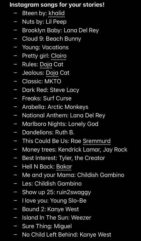 Good Song For Insta Story, Songs To Post Your Bff To On Insta, Ig Songs Stories, Instagram Songs Story Ideas, Girlboss Instagram Bio, Songs To Instagram Story, Birthday Songs Instagram Story Ideas, Music For Your Insta Story, Songs To Post Her On Insta