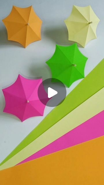 How To Make A Paper Umbrella Crafts, How To Make An Umbrella Diy, Umbrella From Paper, How To Make A Umbrella Out Of Paper, Making Umbrella Crafts, Paper Craft Umbrella, Diy Paper Umbrella How To Make, Umbrella Craft Ideas, 3d Umbrella Craft