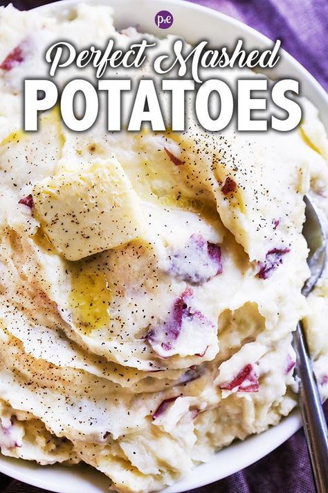 This is my mom's perfect Mashed Potato recipe. It is the BEST and goes great with any main dish, any time of year. You'll never need another mashed potato recipe again! #mashedpotatoes #potatosides #thanksgivingsides Mashed Potatoes With Red Potatoes, Mashed Potatoes Without Milk, Substitute For Milk, Red Potatoes Recipe, Mashed Potato Recipe, Red Potato Recipes, Best Side Dish, Perfect Mashed Potatoes, Easy Mashed Potatoes