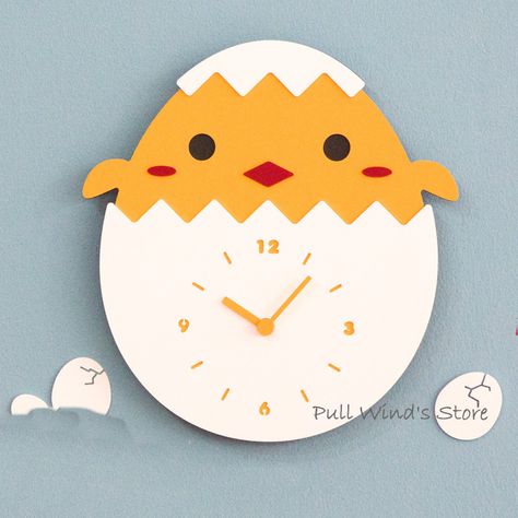 Wall Clock Craft, Minimalist Wall Clock, Kids Wall Clock, Nursery Clock, Clock Craft, Clock Diy, Wall Clock Unique, Modern Art Design, Cute Clock