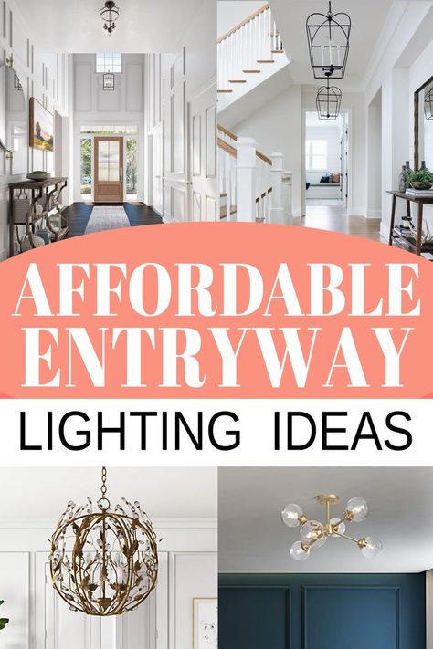 Illuminate your space with these welcoming entryway lighting ideas. From awkward spaces to low ceilings, we have included tips on choosing a foyer light that leaves a bright first impression of your home. Ideas for every space, style and budget. Flush Mount Entryway Lighting, Small Entryway Light Fixture, Entryway Light Fixture Low Ceiling, Entryway Lighting Ideas, Entry Way Lighting Fixtures, Entry Light Fixture, Entry Way Lighting, Foyer Lighting Fixtures Entryway, Hallway Pendant Lighting