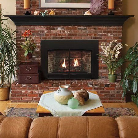 Vented Gas Fireplace Insert, Red Brick Fireplaces, Direct Vent Fireplace, Gas Insert, Direct Vent Gas Fireplace, Gas Fireplace Insert, Vent Cleaning, Fireplace Insert, Traditional Fireplace