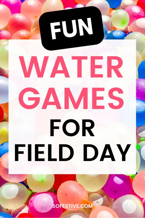 Looking for fun water games for field day? Here are easy water games for kids! Includes water balloon games, relay races and other group water games. Water Games To Play With Kids, Water Play Day Activities, Water Carnival Games For Kids, Easy Water Activities For Kids, Water Day At School For Kids, Water Stations For Field Day, Water Games For Middle Schoolers, Summer Water Games For Kids, Water Olympics Games For Kids