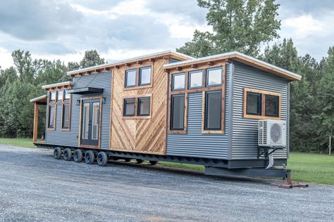 Tiny House Trailer Plans, Two Bedroom Tiny House, Timbercraft Tiny Homes, Tiny House Big Living, Tiny House Luxury, Rustic Exterior, Tiny House Trailer, Luxurious Interior, Tiny House Floor Plans