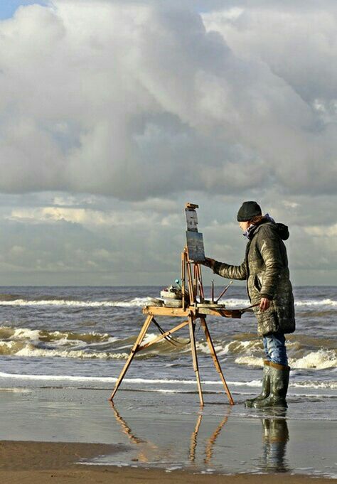 Air Photo, Robert Doisneau, Artist Life, Plein Air Paintings, Studio Space, 인물 사진, Art Studios, Artist At Work, Beach Life