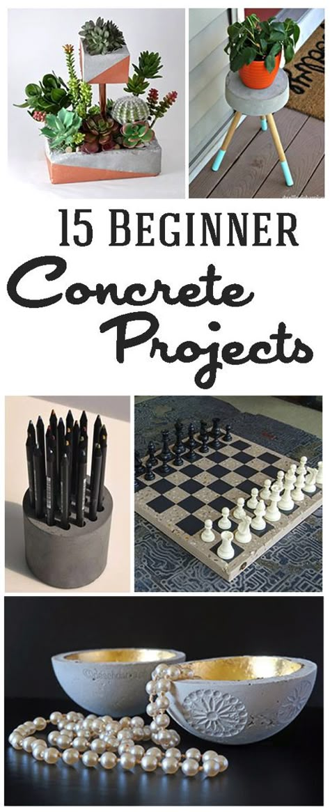 15 Easy DIY Cement and Concrete Projects via TheKimSixFix.com Get your hands dirty with these easy to make concrete and cement DIY projects. Perfect for beginners Cement Ideas, Cement Projects, Diy Cement, Cement Diy, Concrete Diy Projects, Cement Art, Concrete Ideas, Concrete Crafts, Cement Crafts