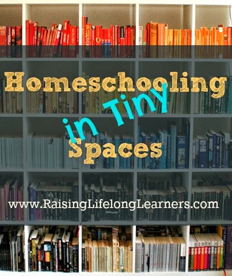 Homeschooling in Tiny Spaces via www.RaisingLifelongLearners.com Room Organization Hacks, Homeschool Room Organization, Homeschool Room Ideas, Homeschool Space, Homeschooling Resources, Homeschool Room, Homeschool Schedule, Homeschool Classroom, Homeschool Life