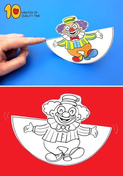 Clown Crafts For Kids, Clown Crafts Preschool, Clown Printable, Clown Juggling, Spring Lesson Plans, Clown Crafts, Juggling Balls, Circus Crafts, Carnival Crafts