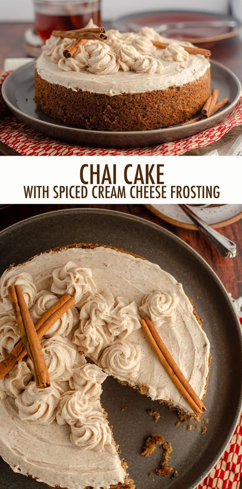 Chai Frosting Recipe, Chai Cake Recipe, Recipes With Cinnamon, Sunday Treats, Frosting Cream Cheese, Dirty Chai Latte, Chai Cookies, Chai Cake, Chai Recipes