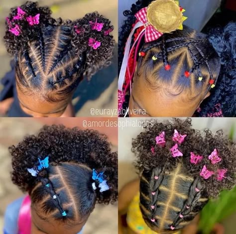 Braided Natural Hairstyles For Kids, Braided Hairstyles For Kids Natural Hair, Kids Hairstyles Natural Hair, Rubberband Hairstyles Kids, Hairstyle For Babies, Curly Hairstyles For Kids, Hair Styles For Toddlers, Peinado Natural, Natural Hair Styles For Kids