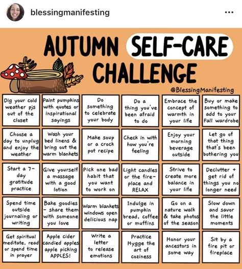 Blessing Manifesting, Self Care Challenge, Fun Fall Activities, Fall Mood Board, Fall Bucket List, Fall Mood, Fall Feels, Happy Fall Y'all, Autumn Activities